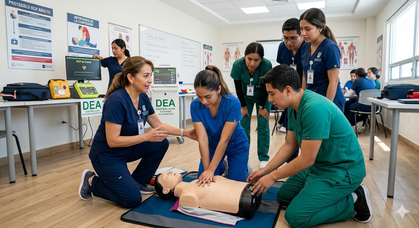 curso de RCP en México entrenamiento con maniquí Resusci Anne